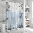 thumbnail image 6 of Foggy Forest Bathroom Shower Curtains with 12 Hooks Polyester Waterproof Shower Curtain for Stalls and Bathtubs Vintage Mountain Botanical Decorative Bathroom Privacy Curtain 36x72 Inches, 6 of 9