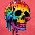 thumbnail image 3 of CafePress - Vibrant Multicolor Skull Women's Deluxe T Shirt - Womens Tri-blend T-Shirt, 3 of 4