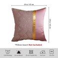 thumbnail image 2 of Set of 2 Pillowcases decorated with modern minimalist gold leather stitched wavy striped square Pillowcase 18x18"-Pink, 2 of 5