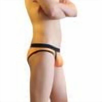KHONTS Men's Soft Underwear Low Rise Brief Underpants U Convex Pouch Space Module Funny Lingerie Orange L