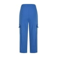 thumbnail image 6 of ShomPort Capri Wide Leg Pants for Women Summer Trendy Loose Elastic Waist Crop Pants with 4 Pockets, 6 of 6