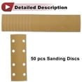 thumbnail image 6 of Unique Bargains 50Pcs Sanding Discs Wet Dry Waterproof Hook&Loop Sandpaper for Automotive Refinishing 2.76Inch x 7.8Inch 400 Grit 8 Hole Yellow Aluminum Oxide, 6 of 6