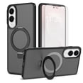 thumbnail image 1 of Asuwish Phone Case for Samsung Galaxy S25 Edge 5G Tempered Glass Screen Protector Magnetic Folding Stand Frosted Translucent Rugged Shockproof Protective Cell Cover S25Edge 6.66 2025 Women Men Black, 1 of 8