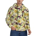 thumbnail image 2 of Naloa Lilies Flowers Men's Casual Hooded Collar Drawstring Hoodies Pullover Sweatshirts Casual Long Sleeve Shirts-Large, 2 of 7