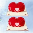 thumbnail image 1 of HINTRMENT 2Pcs Red Paper Greeting Card Heart Shaped Valentine Cards for Wife, 1 of 6