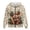 Beige Highland Cow Print, variant on Folk Rooster Floral Print Breathable Zip Up Hoodie for Women Long Sleeve Loose Fit Casual Outerwear with Pockets for Daily Wear, Travel, Outdoor Activities, 4XL