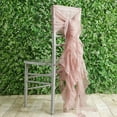 thumbnail image 2 of BalsaCircle Dusty Rose Premium Solid Curly Chiffon Chair Sashes Wedding Slipcovers, 2 of 5