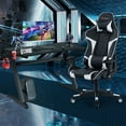 thumbnail image 2 of Goplus Z-Shaped Racing Style Desk &  Massage Gaming Chair Set for Home Office, 2 of 10
