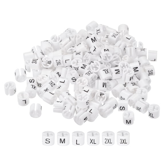Unique Bargains 180pcs Clothes Hanger Marker Size Tag Fit 3.5mm Rod