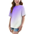 thumbnail image 4 of Annhoo Loose Tops for Girls Summer Crew Neck Short Sleeve Blouses Casual Comfy Soft Basic Shirts 5-15 Years, 4 of 8
