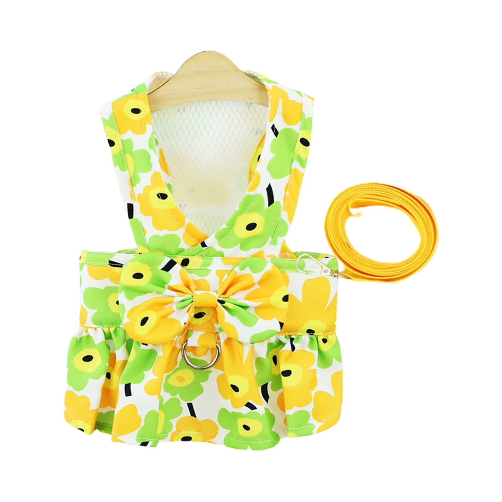 Autumn Bless Cozy Checkered Fall Harness Dress for Small Dogs