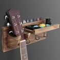 thumbnail image 3 of Kitchen Guitar Bracket Wall-Mounted Guitar Holder Wooden Wall Hanger Instrument Storage Rack Supplies  Brown, 3 of 8