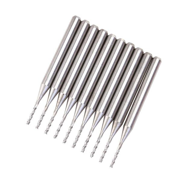 Size : 1.0mm 3.175mm Carbide End Mill Blue Coat CNC Router Bits Cutting Edge Engraving Bits PCB Machinery Pack of 10