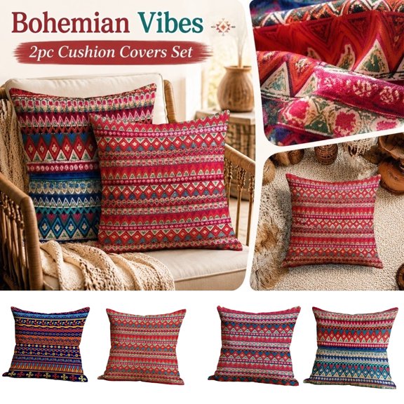 Throw Pillow Covers 18x18 Inch, Decorative Square Pillowcases, Farmhouse Holiday Cushion Covers for Couch Sofa Living Room Bedroom Outdoor Home Decor