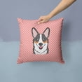 thumbnail image 2 of Dog Face Checkerboard Design Fabric Decorative Pillow, 2 of 4