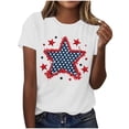 thumbnail image 2 of Mifsaly 4Th Of July Shirts Women Crewneck Short Sleeve Tops Summer Casual Patriotic Star Graphic Cotton T Shirts Vintage Style Breathable Independence Day Tees M, 2 of 6