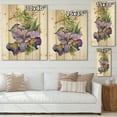 thumbnail image 4 of Designart 'Birds With Purple Iris' Traditional Print on Natural Pine Wood, 4 of 5