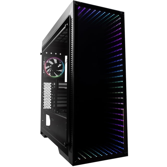 Gabinete gamer GAME FACTOR CSG601, ATX, sin fuente de poder , Color GameFactor GABINETES Infinity Mirror RGB CSG601