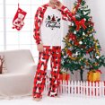 thumbnail image 2 of Odeerbi Christmas Pajamas for Family Holiday Long Sleeve Family Christmas Pajamas Matching Sets Dad Christmas Plaid Printed Blouse Tops + Pants Sleepwear Family Matching PJs Set Red, 2 of 5