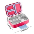 thumbnail image 3 of 3-Compartment Stainless Steel Lunch Box - Transparent Bento Box for Adults, Heated Light Meal Container with Dividers for Office, Travel, Home Use, 3 of 6