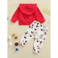 thumbnail image 4 of Qmyliery Babies Christmas Clothes Set, Red Hoodie and Printed Pattern Trousers Giift, 4 of 9