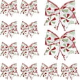 thumbnail image 1 of YQHWQ 12 Pcs Nœuds de Noël Rouges et Verts Pièces Nœuds de Noël Rouges et Verts Pouces Nœuds de Guirlande de Bonbons Arbre de Noël Blanc Elf Arbre à Pois Nœuds Guirlande Menthe Ornements Ruban, 1 of 5