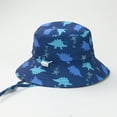 thumbnail image 2 of Kids Sun Hat Toddler Kids Summer Bucket Hat Cartoon Dinosaur Print Wide Brim Sun Hat Soft Breathable Outdoor Beach Hat Fisherman Style Baby Girl Sun Hat Navy 4 Years-8 Years, 2 of 7