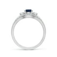 thumbnail image 2 of Angara Natural 0.6 Ct. Blue Sapphire with Diamond Classic Ring in 14K White Gold for Women (Ring Size: 12), 2 of 9