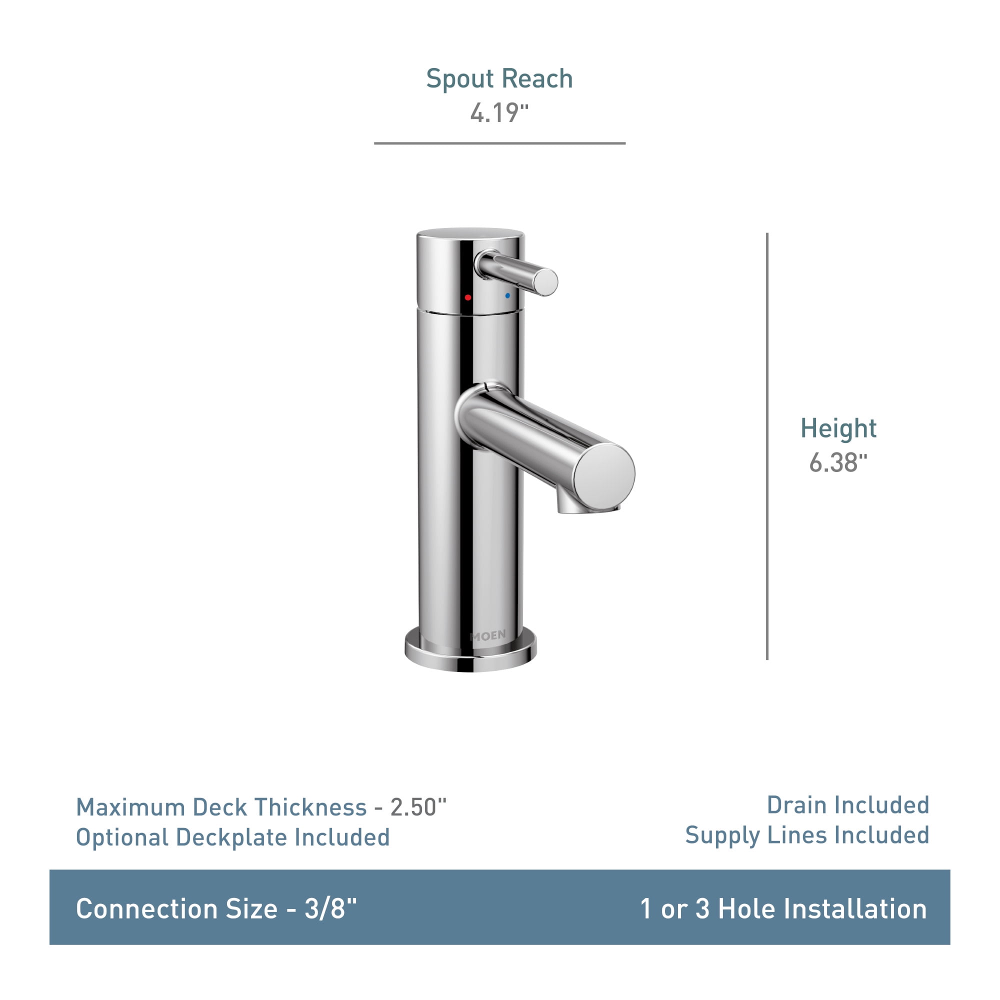 Moen 6190 Align Single Handle Bathroom Faucet Chrome