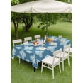 thumbnail image 3 of Outdoor Tablecloth with Umbrella Hole and Zipper, Blue Floral Rectangle Table Cloth 60x120 Inch Waterproof Tablecloth, Spring Flowers Modern Abstract Art Farmhouse Picnic Table Cover for Patio, 3 of 7