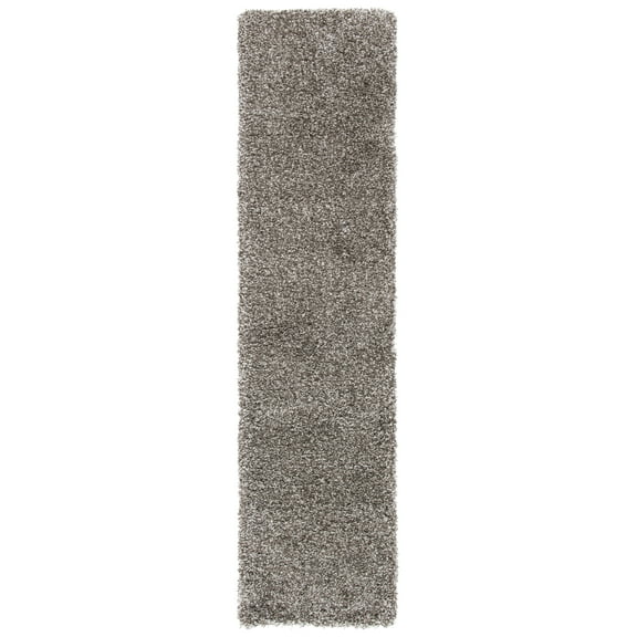 SAFAVIEH Milan Harlow Solid Plush Shag Runner Rug, Grey, 2' x 16'