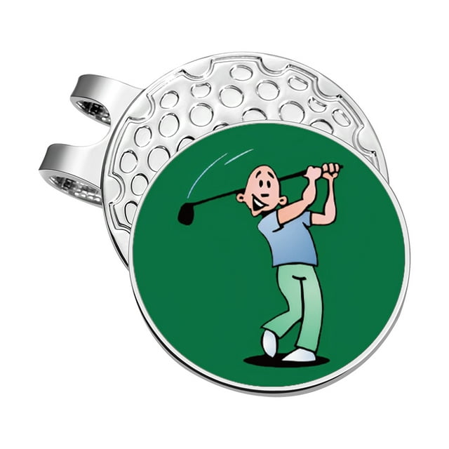 Cartoon Golfer Pattern Enamel Clips Golf Ball Markers with Hat Clips Magnetic Golf Hat Clips Decorative Jewelry Accessories Gift MJ119