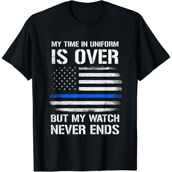 Retired Police Officer Gifts Thin Blue Line T-Shirt