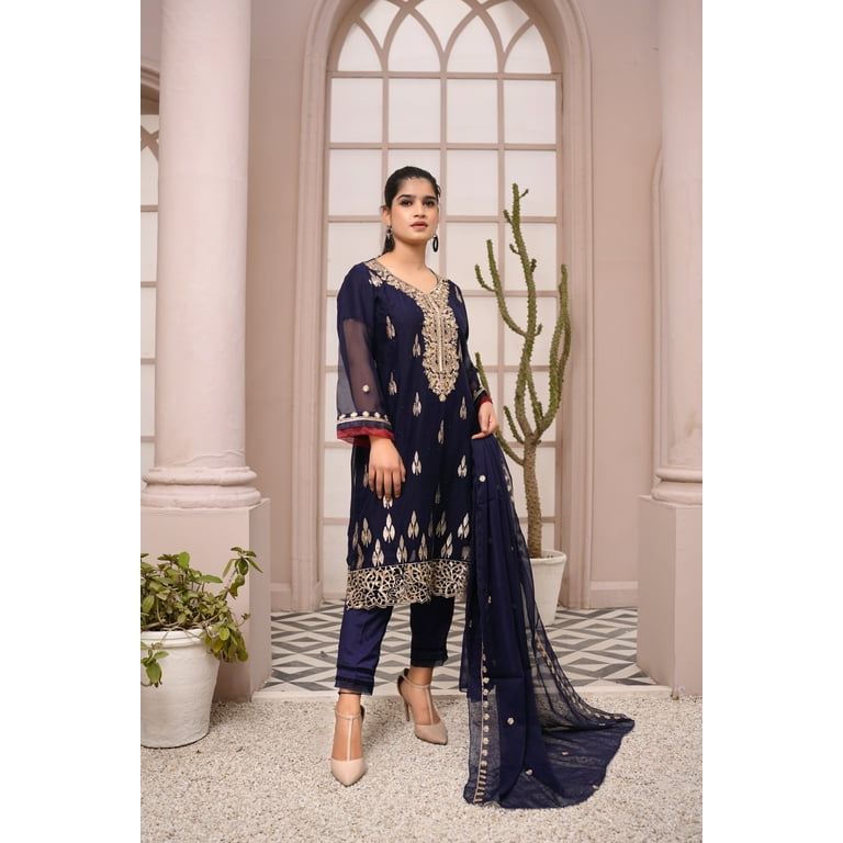 open lace back dress Naaz- Pakistani Party Wear Clothing in Mississauga – Karigur main image 1