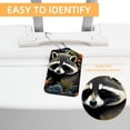 thumbnail image 3 of Raccoon Square PU Leather 2 Pack Travel Tag - Bag Tag - Suitcase Tag with Privacy Cover and Stainless Steel Ring - Suitable for Travel, Backpack, and Handbag, 3 of 7