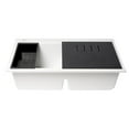 thumbnail image 3 of Pemberly Row White 33" Granite Composite Workstation Double Bowl Drop In Sink, 3 of 9