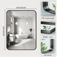 thumbnail image 6 of Bathroom Mirrors 24"x32" Wall Mirror with Rectangular Metal Brushed Frame, Black, 6 of 6