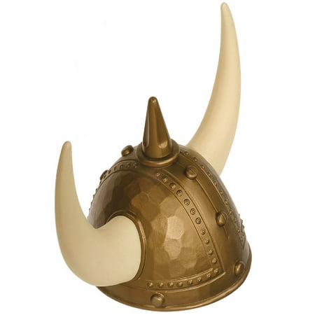Norwegian GOLD Viking Helmet Costume Hat with Horns