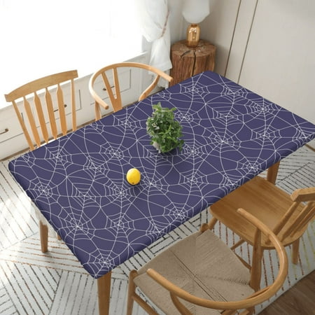 

Home Deluxe Tablecloth Spider Web Pattern Waterproof Elastic Rim Edged Table Cover- For Christmas Parties And Picnics 5ft