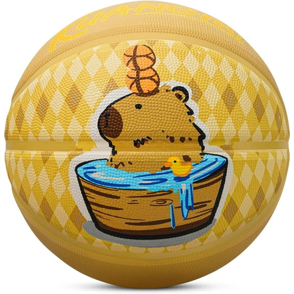 Kuangmi Fancy Rubber Basketball, Office Regulation Size 7(29.5") Streetball, Made for Indoor Outdoor Basketball Games