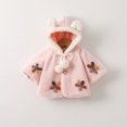 thumbnail image 2 of Infant Baby Girls Jacket Cute Valentines Coat Hooded Button Up Winter Warm Top Size 3-6 Months, 2 of 3