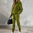 thumbnail image 5 of AVRNLIQ Women's Velour Tracksuit 2‑Piece Set Long Sleeve Hoodie with Kangaroo Pocket & Elastic Waist Jogger Pants Soft Velvet Loungewear Outfit for Casual Daily Wear, 5 of 7