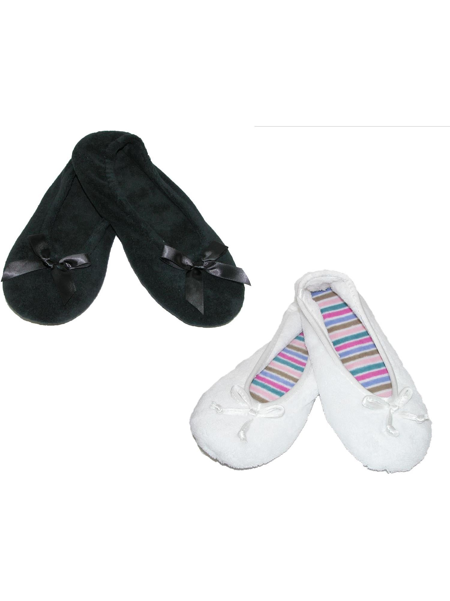 isotoner women's terry classic ballerina slippers