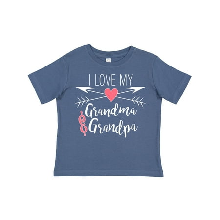 

Inktastic I Love My Grandma and Grandpa Heart and Arrows Gift Toddler Boy or Toddler Girl T-Shirt