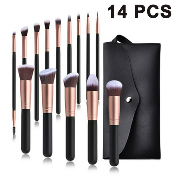 Pinceles de maquillaje 14 PCS Juego de pinceles de maquillaje Pincel de base sintética premium Mezcla de polvo facial Correctores de rubor Sombras de ojos Kit de pinceles de maquillaje Adepaton 2035509-1