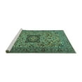 thumbnail image 2 of Ahgly Company Machine Washable Indoor Rectangle Persian Turquoise Blue Traditional Area Rugs, 5' x 7', 2 of 4