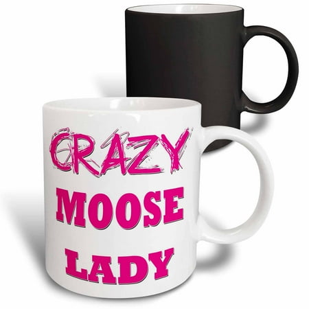 

3dRose Crazy Moose Lady Magic Transforming Mug 11oz