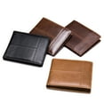 thumbnail image 3 of Cartera de hombre de piel auténtica antirrobo, de piel de vaca de capa superior corta, con múltiples posiciones para tarjetas, 2 pliegues, para hombre, monedero, 3 of 3