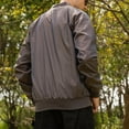 thumbnail image 4 of Siilsaa Men Jacket Casual Lightweight Bomber Jacket Casual Windbreaker Flight Coat Zip Up Textured Jacket with Pocket Dark Purple,XL, 4 of 5