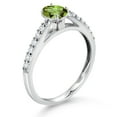 thumbnail image 3 of Gem Stone King 10K White Gold Green Peridot and White Lab Grown Diamond Engagement Ring for Women (0.68 Cttw, Oval 6X4MM, Gemstone August Birthstone, Size 8), 3 of 4